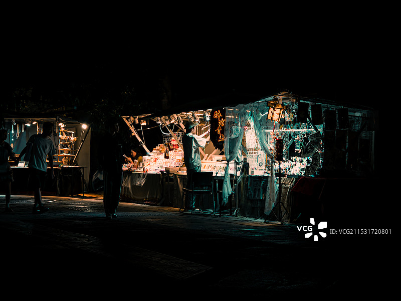 夜市摆摊人图片素材
