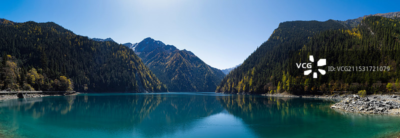 秋季九寨沟长海风景图片素材