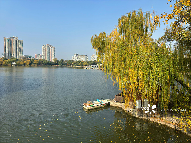 北京紫竹院公园秋景图片素材