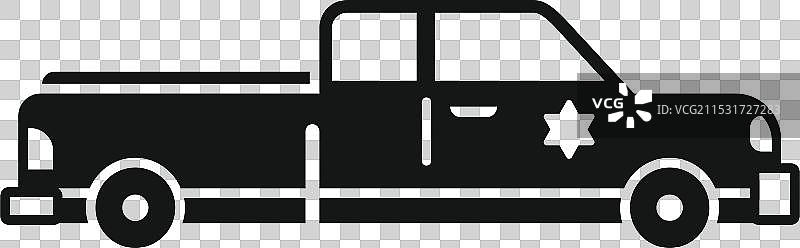 代表法律的警长皮卡车图标图片素材