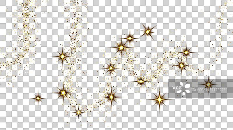 金色闪闪的彩纸屑波浪和星尘图片素材