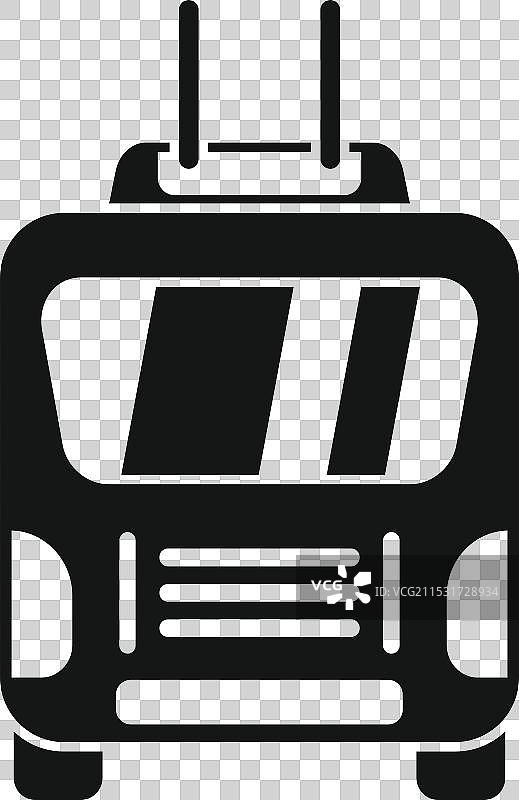 无轨电车环保交通的正面视图图片素材