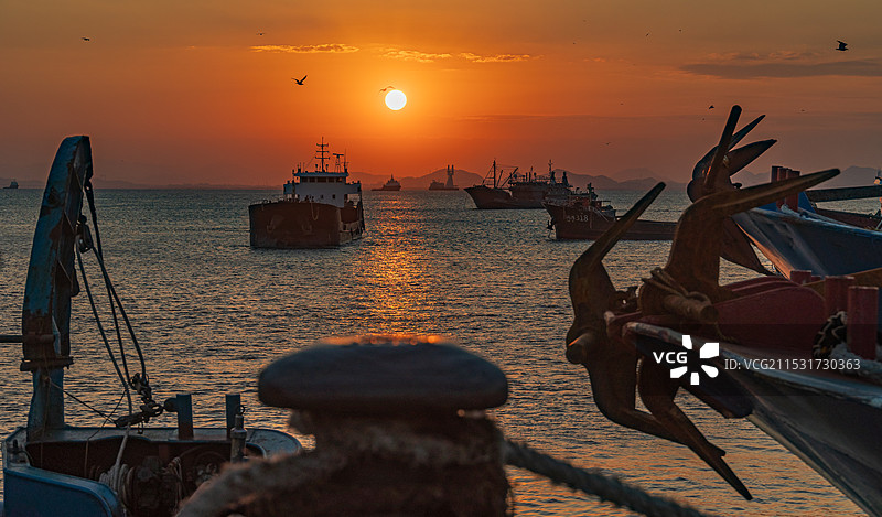 浙江玉环市大麦屿静水码头图片素材