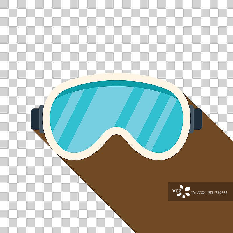 滑雪护目镜在棕色背景上投下阴影图片素材