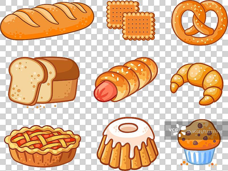 面包图标集合 烘焙糕点产品图片素材
