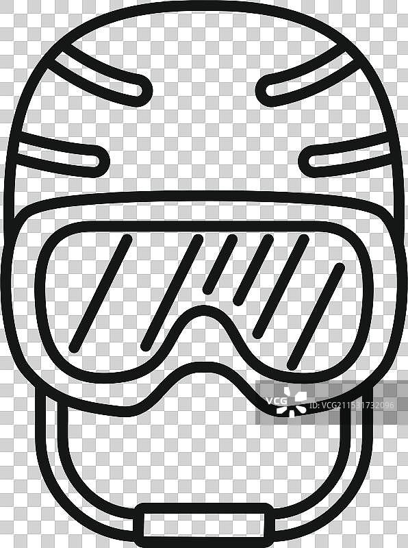 滑雪头盔和护目镜保护头部图片素材