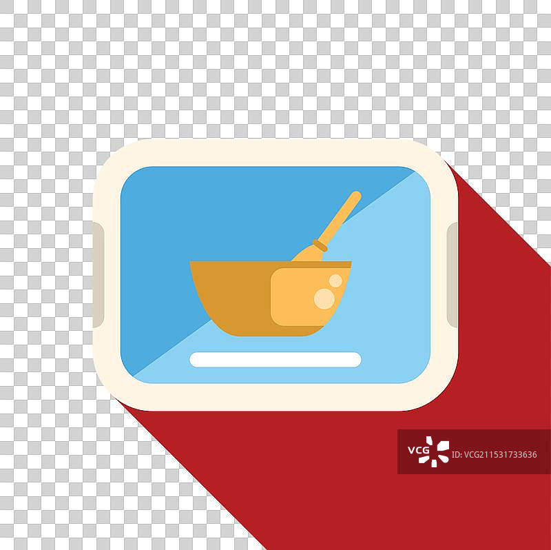 在线烹饪课程应用图标，带有碗和打蛋器图片素材