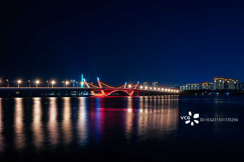 蠡湖大桥夜景图片素材