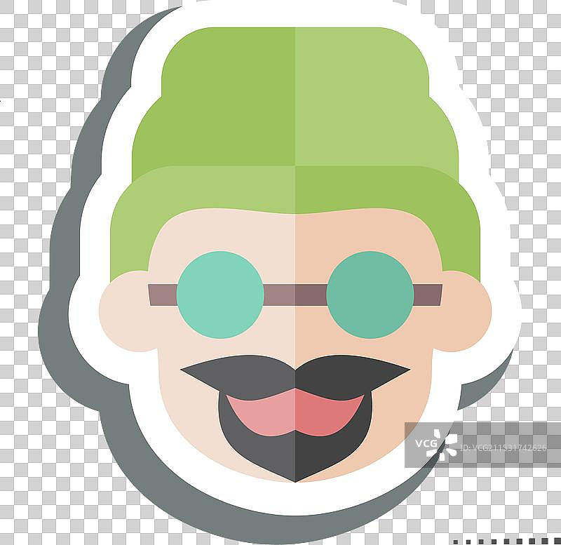 与嬉皮士符号相关的简单贴纸图片素材