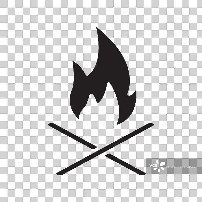 篝火图标集 露营火焰符号 旅行篝火图片素材