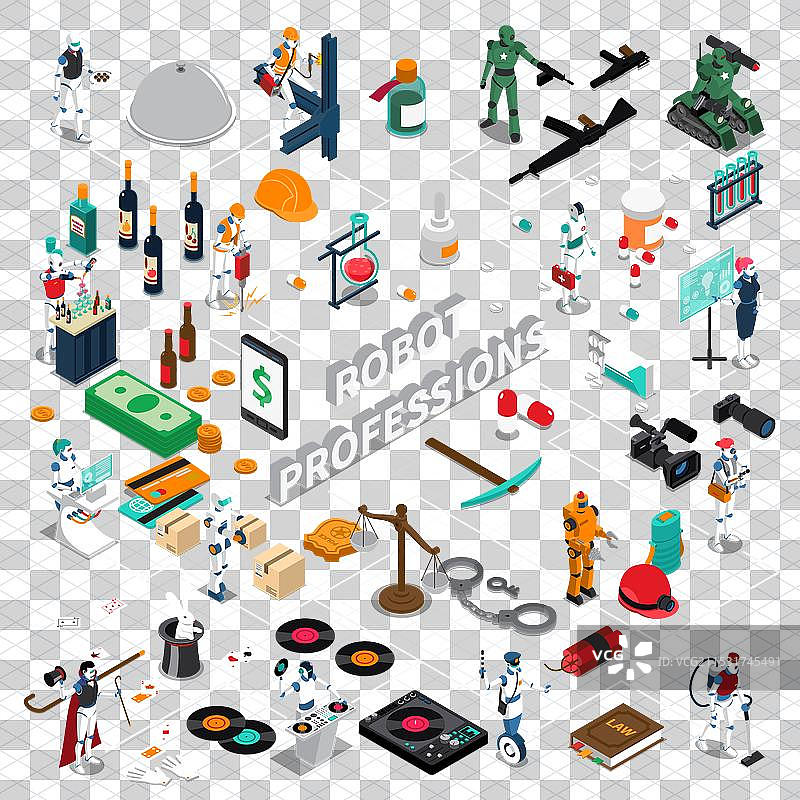 机器人职业信息图表布局图片素材