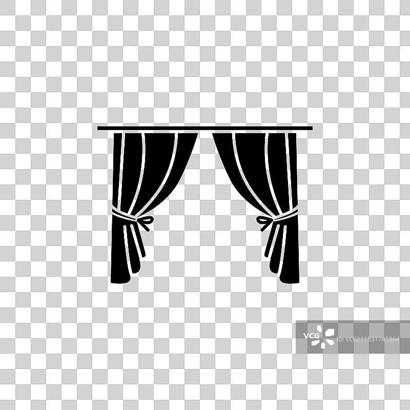 剧院表演窗帘图标集图片素材