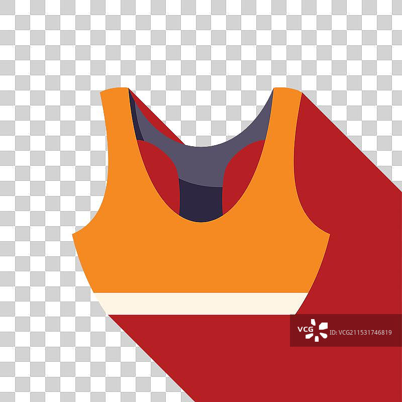 橙色运动胸罩展示长阴影设计图片素材