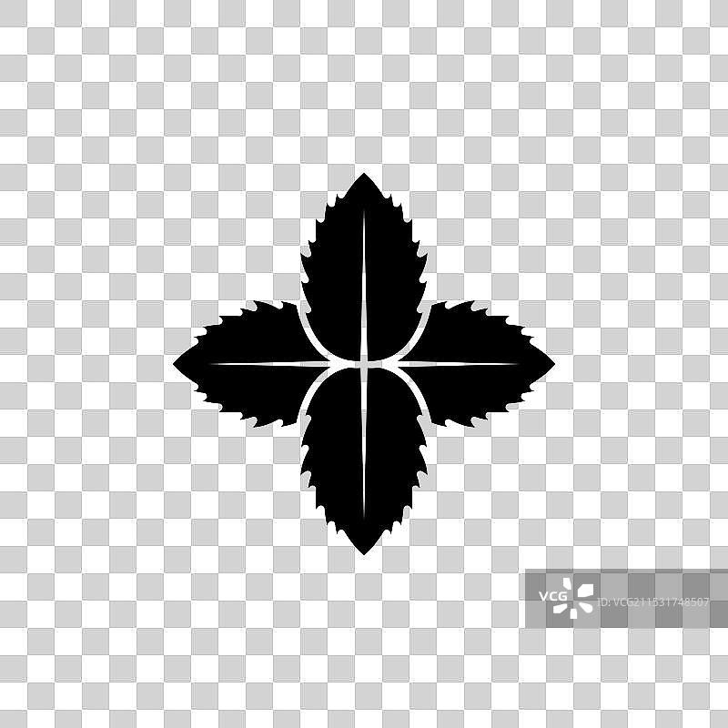 薄荷图标集 薄荷叶符号 纯素叶子图片素材