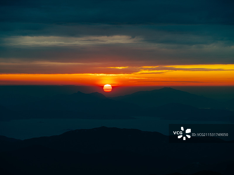 深圳大雁顶日落图片素材