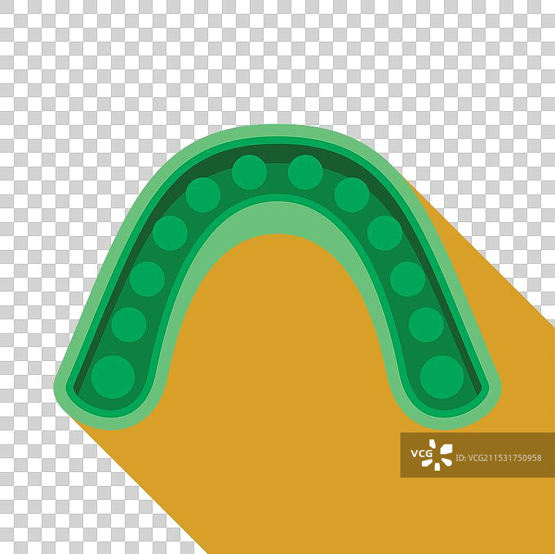 绿色运动护齿器保护运动时的牙齿图片素材