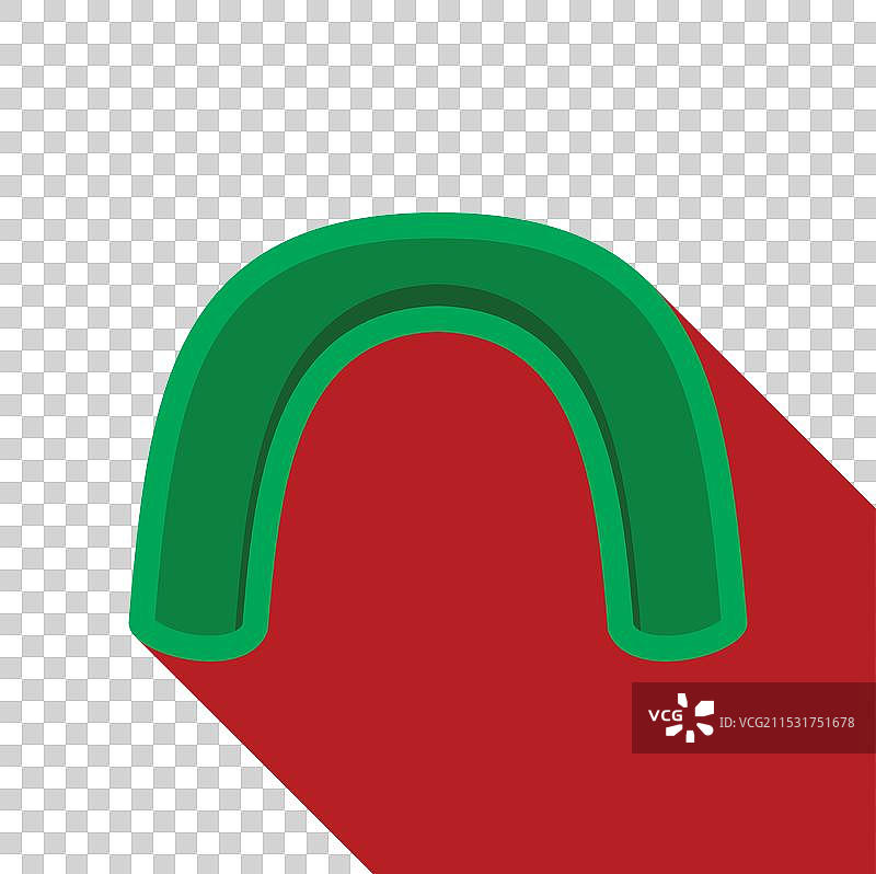 绿色软管图标形成一个拱形，延伸很长图片素材