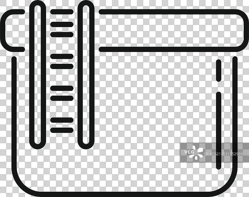 公共游泳池与梯子图标，细线风格图片素材
