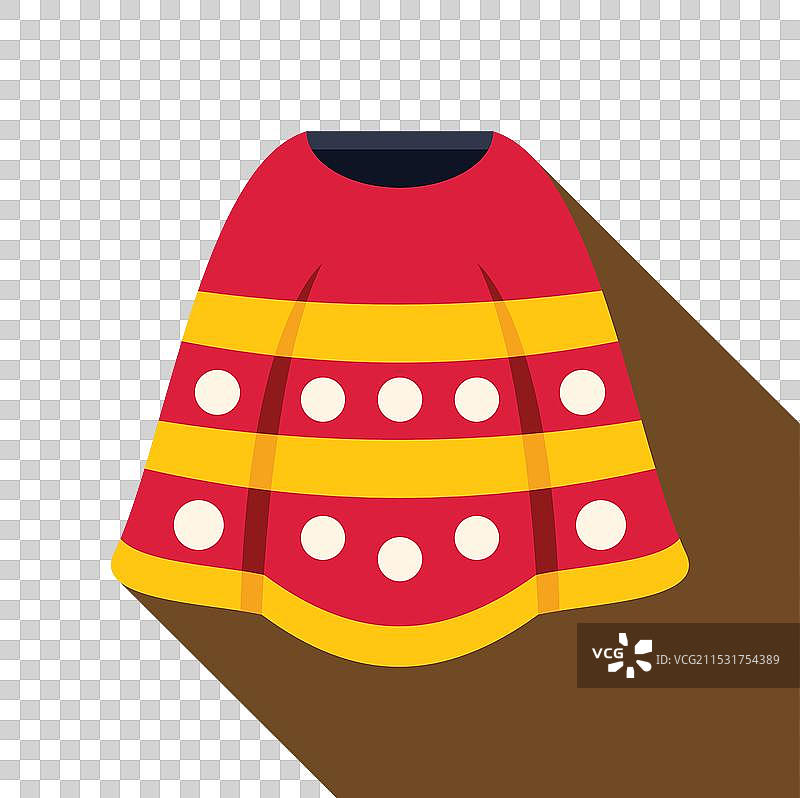 传统的红黄相间的裙子，上面有白色圆点图片素材