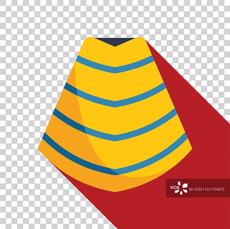 红色底上带蓝色条纹的黄色墨西哥斗篷图片素材