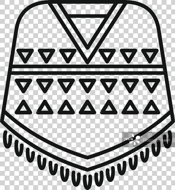 带有民族图案的传统墨西哥斗篷图片素材