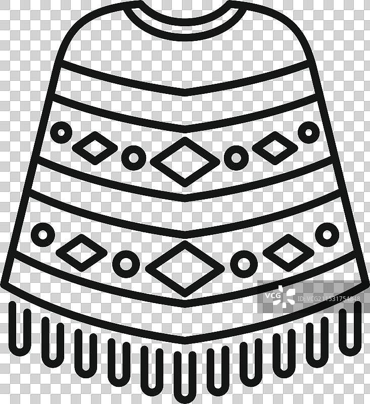 带有民族图案的传统墨西哥斗篷图片素材