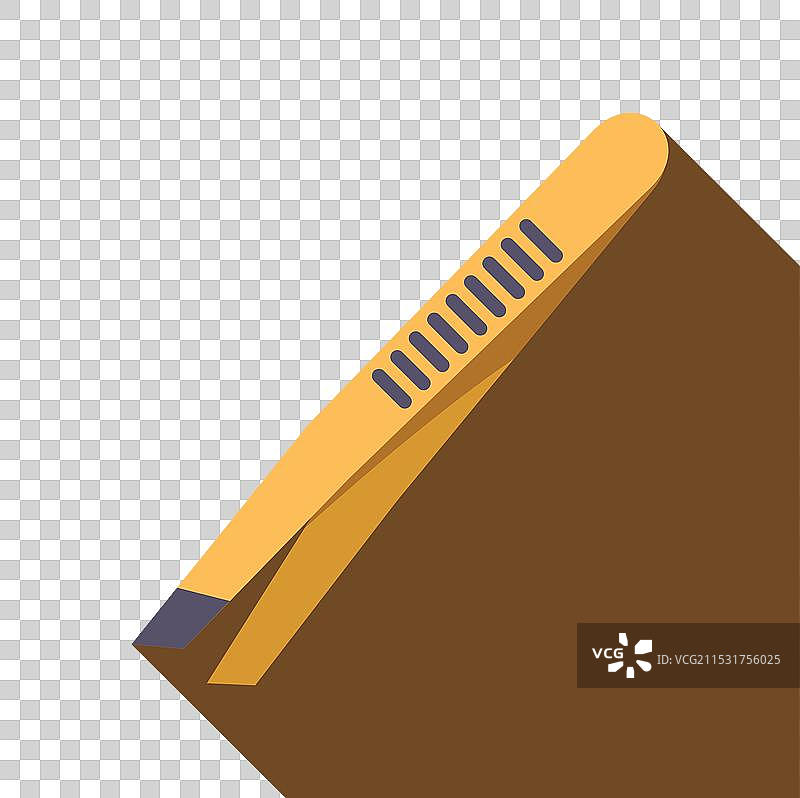 黄色镊子放在棕色表面上图片素材