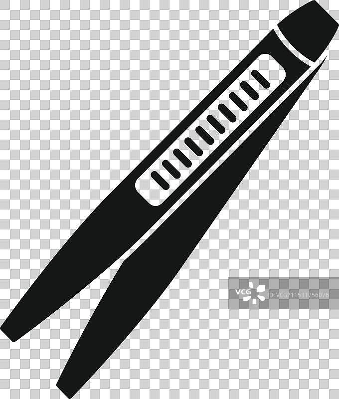 黑色金属镊子斜放用于美容图片素材