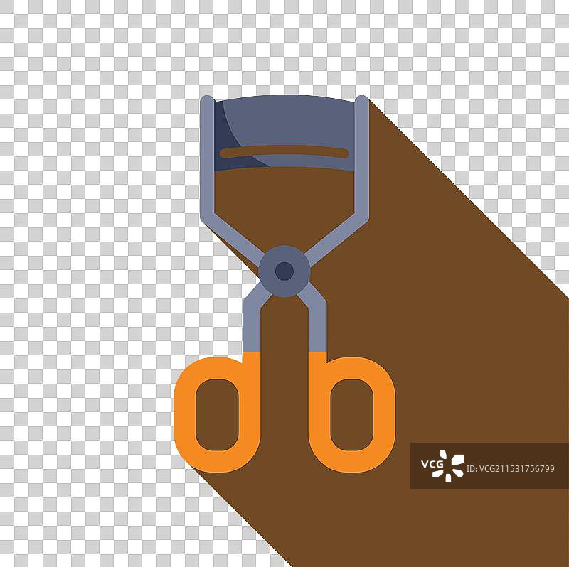 棕色背景上的长影子的睫毛夹图片素材