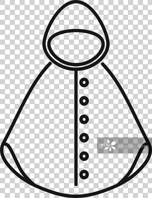 带扣和帽子的防水雨衣图片素材