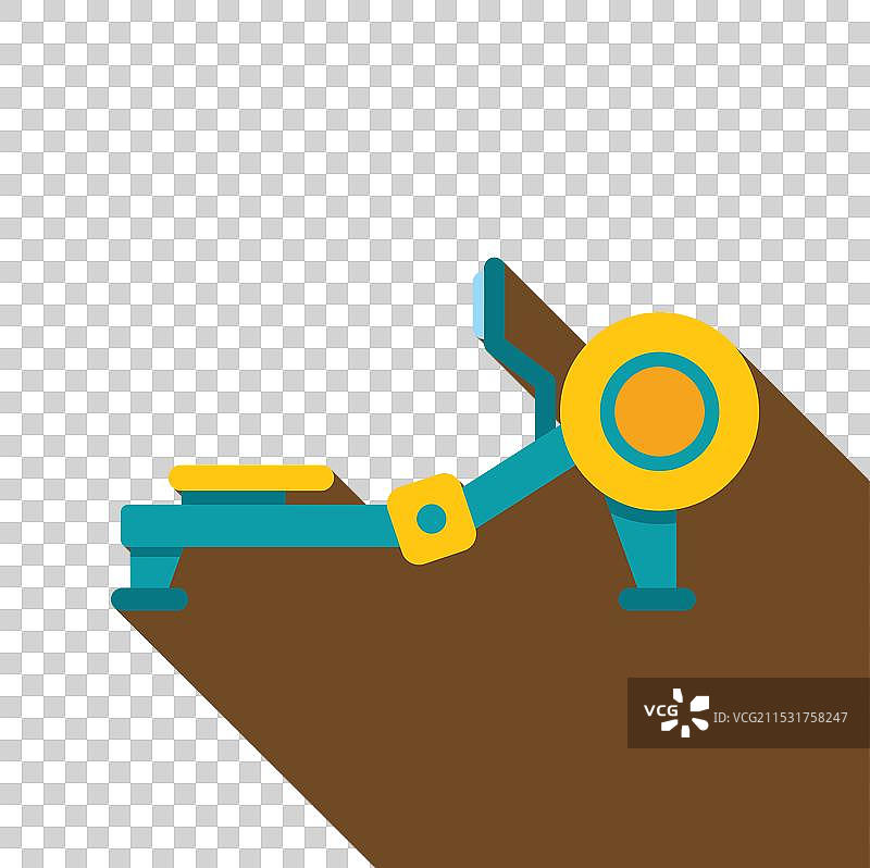 现代健身器材图标，带有长阴影效果图片素材