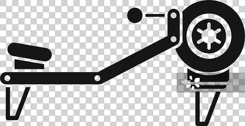 家用健身房的划船机图标图片素材