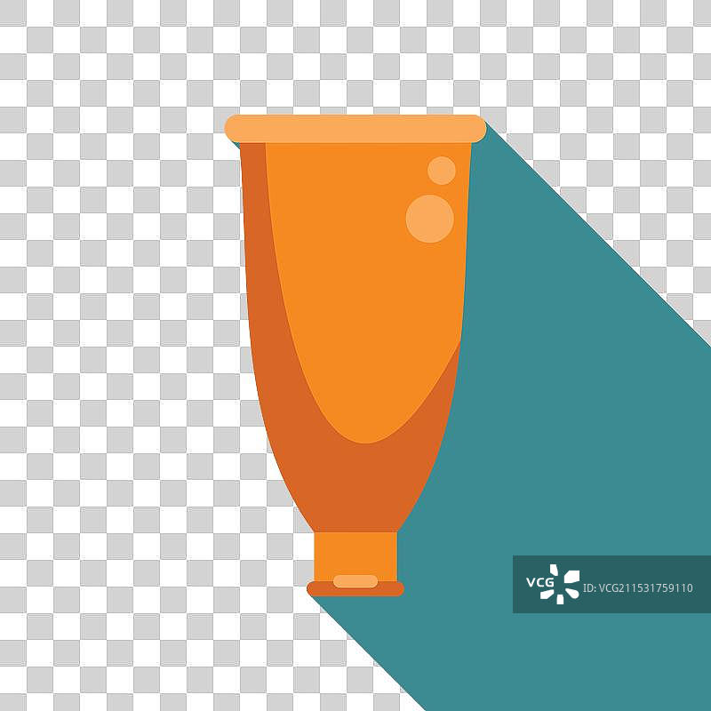 月经杯在上方投射出长长的透明阴影图片素材