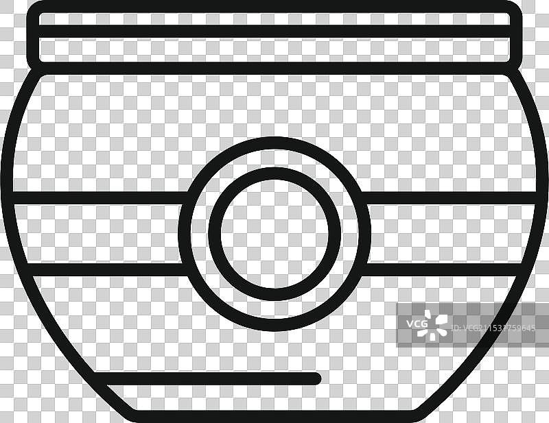 带盖的圆形罐子，用于储存食品的图标图片素材