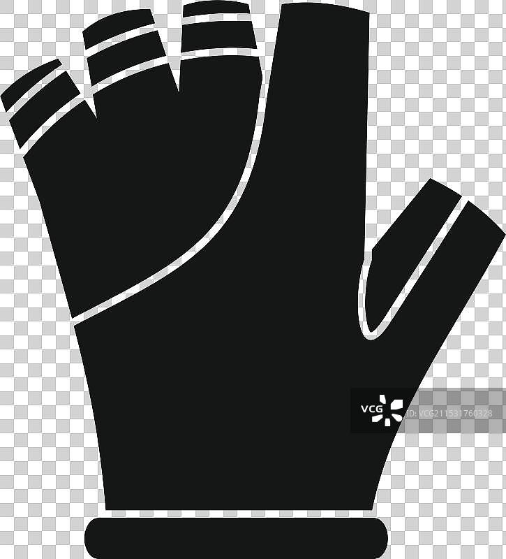 适合机械工的黑色无指手套，带开口设计图片素材