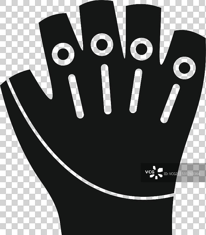 黑色自行车手套图标 简约风格图片素材