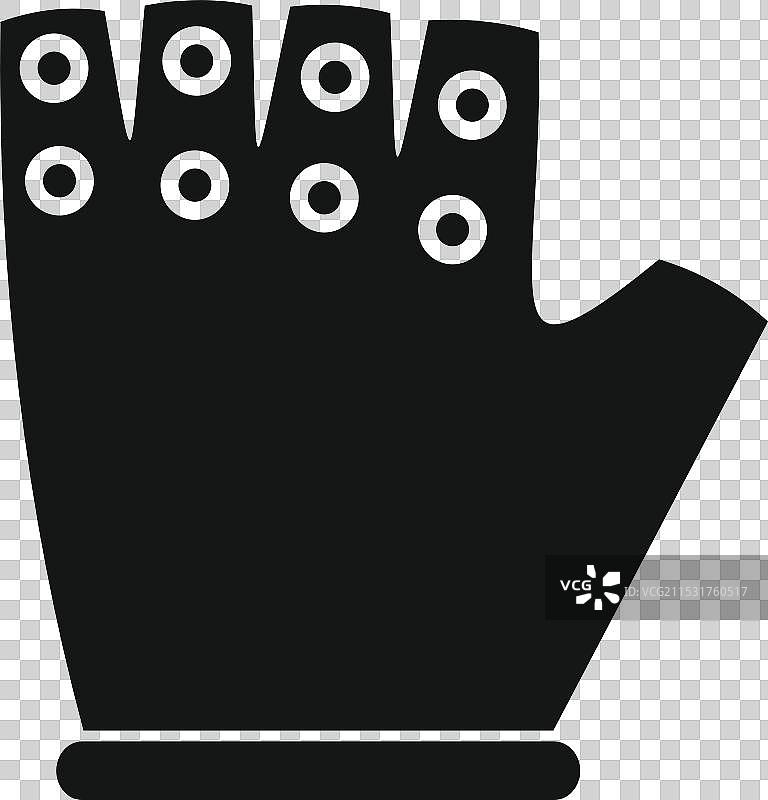 带有金属铆钉的黑色无指手套图标图片素材