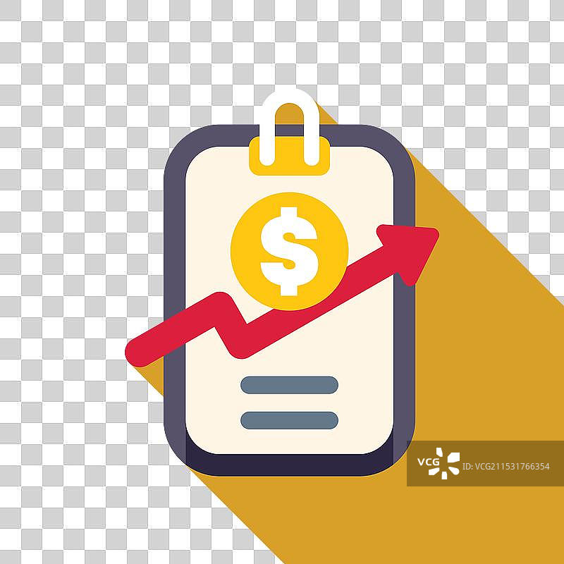 红色箭头在夹板上的美元硬币上升图片素材