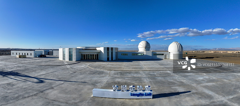 青海省海西州冷湖石油基地遗址南区中国工商银行石油小镇遗址航拍图片素材