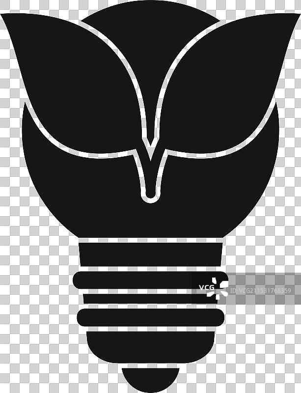 环保灯泡内长出叶子图片素材