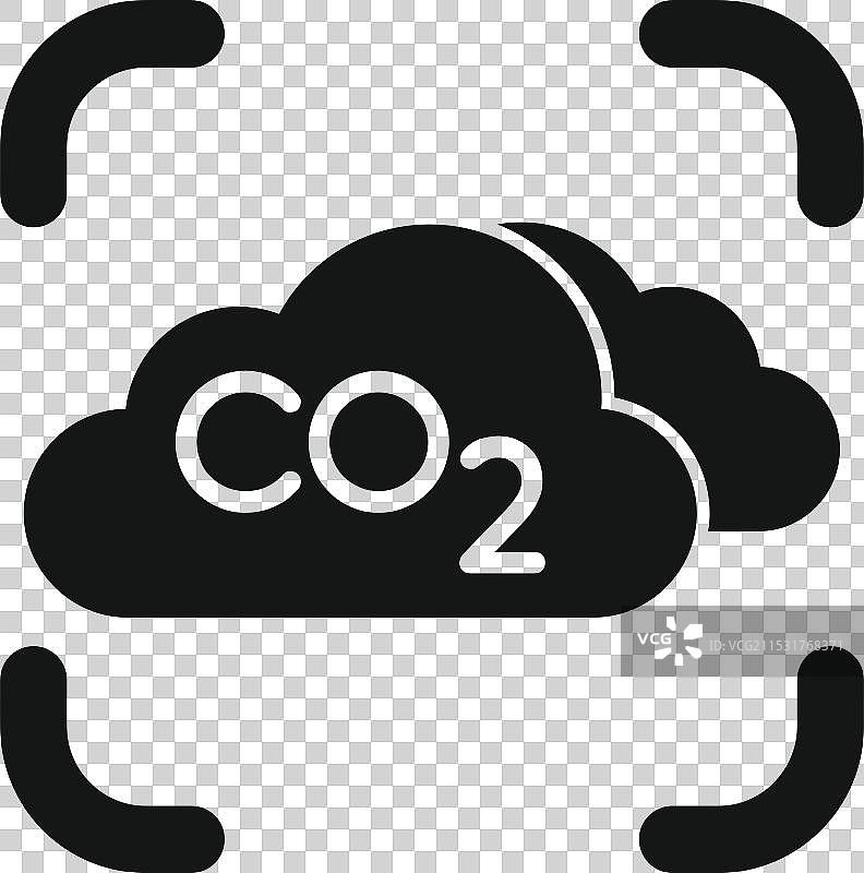 扫描大气中的二氧化碳排放水平图标图片素材