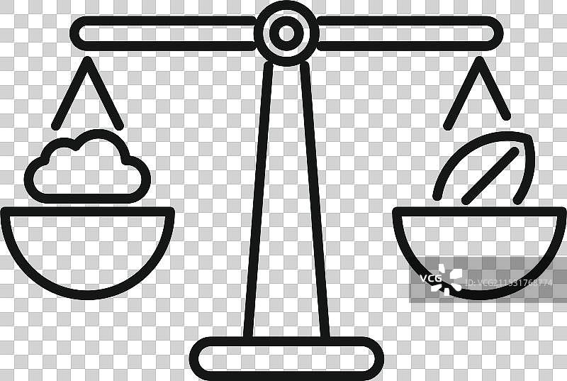 平衡秤比较云计算与绿色环保图片素材