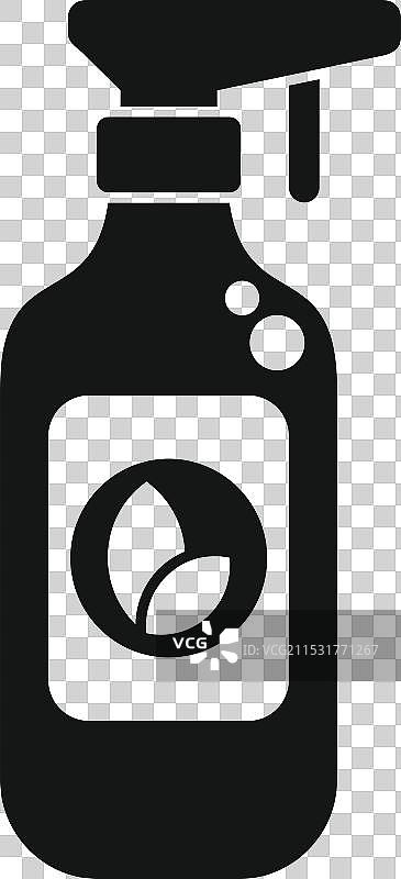 环保清洁喷雾瓶与生物危害标志图片素材