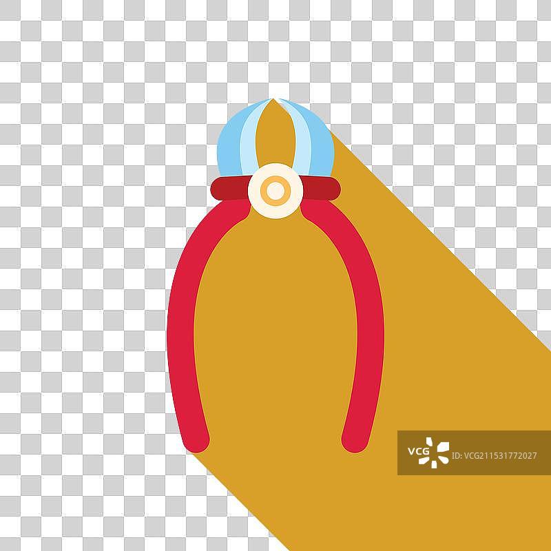 红色手柄的园艺剪刀放在黄色背景上图片素材