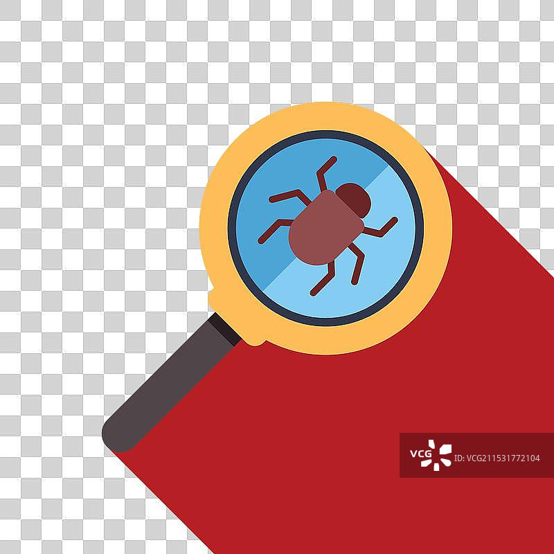 放大镜检测计算机病毒漏洞图片素材