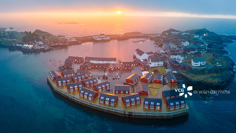航拍挪威罗弗敦群岛图片素材