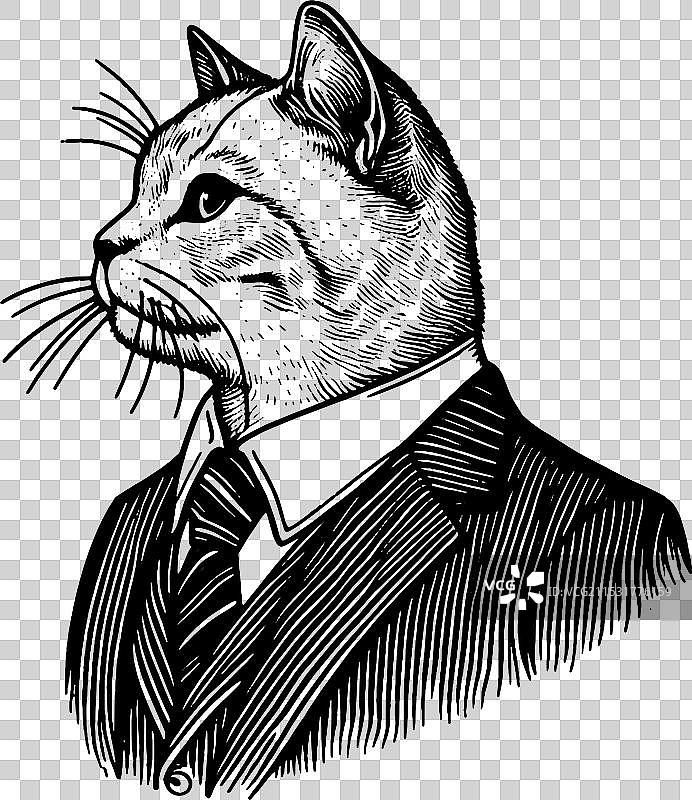 优雅的穿西装的猫侧面细节图图片素材