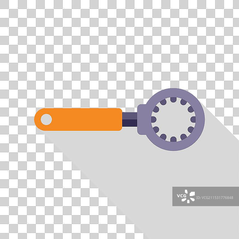 带有橙色手柄的厨房滤器图片素材