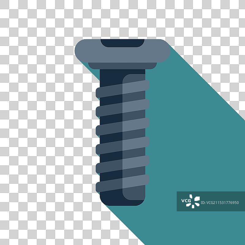 用于固定的长金属螺钉，带有螺旋凸缘图片素材