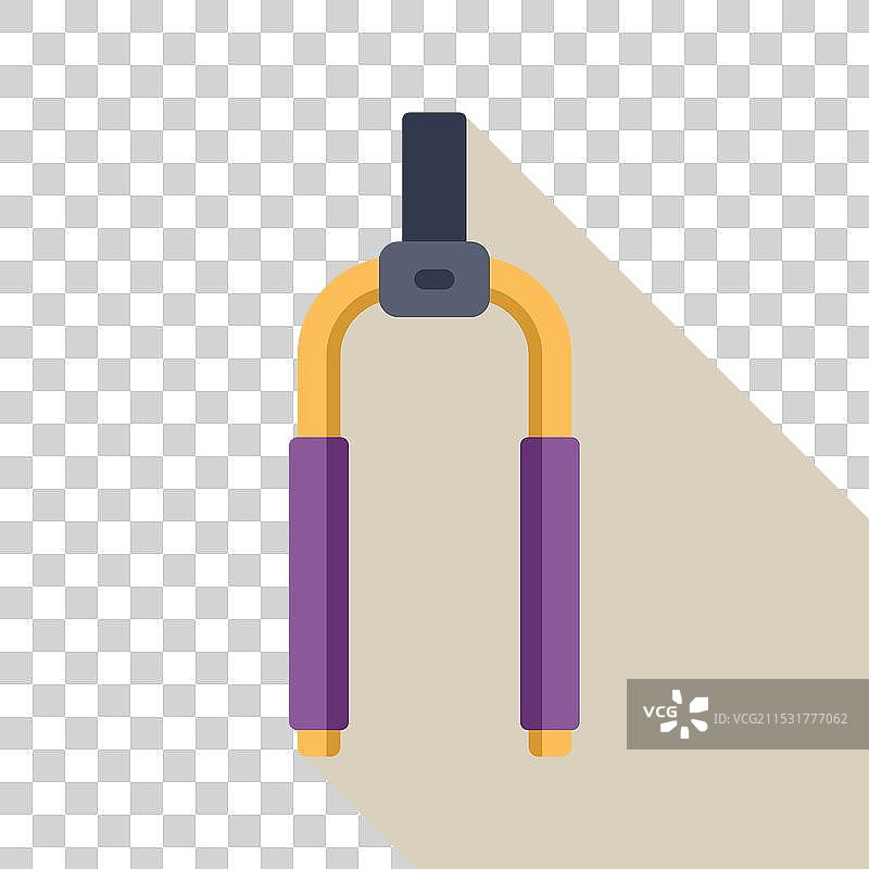 自行车前叉与长长的阴影，营造出现代感图片素材